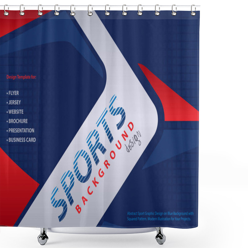 Personality  Red-Blue Background In Sport Design Style Shower Curtains