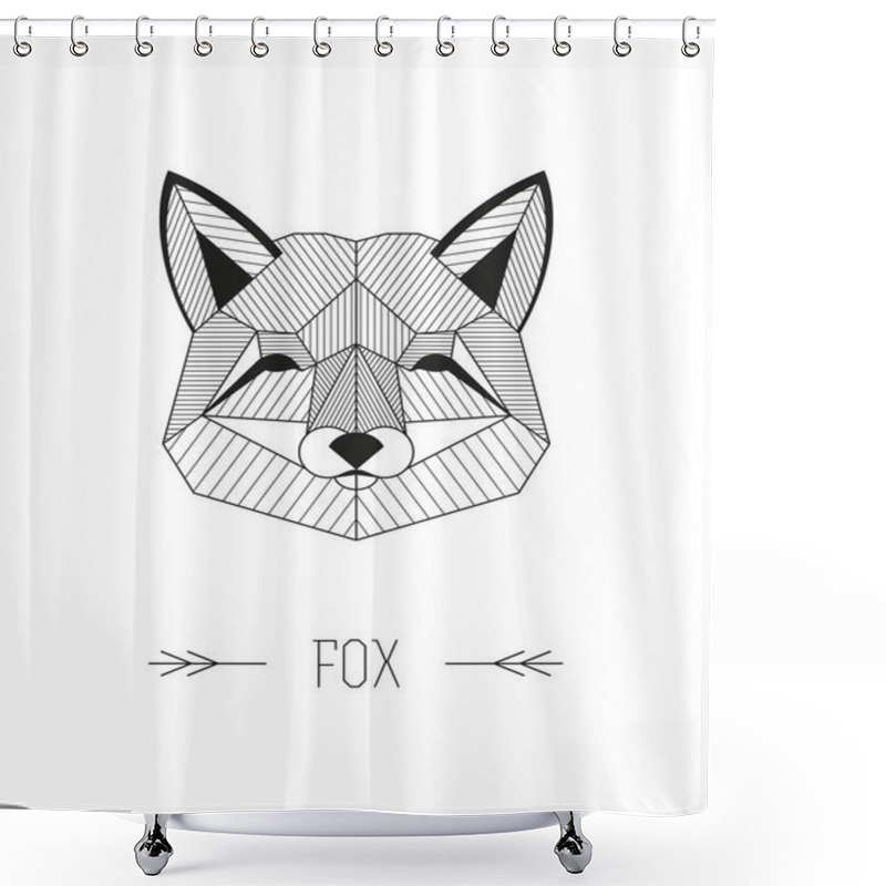 Personality  Geometric Fox Illustration Shower Curtains