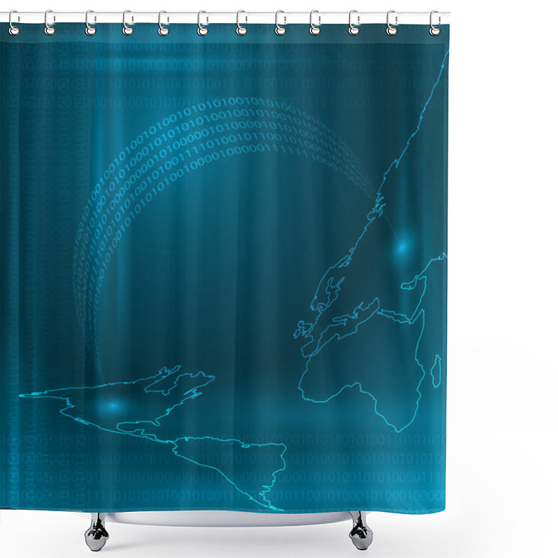 Personality  Stream Of Binary Code Shower Curtains