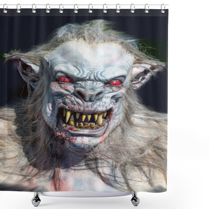 Personality  Scary Mask With Sharp Teeth Shower Curtains