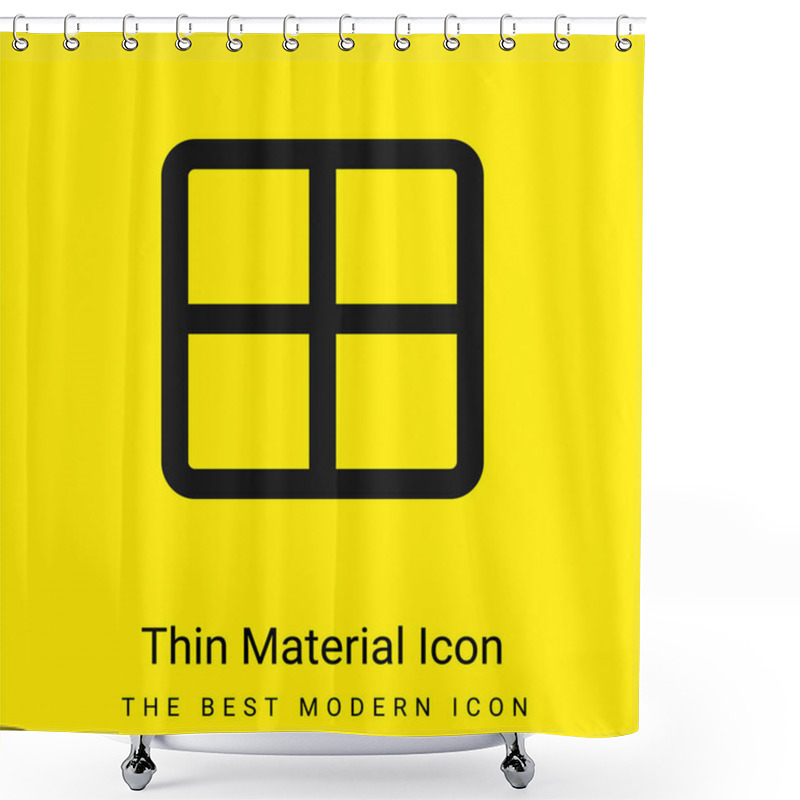 Personality  All Minimal Bright Yellow Material Icon Shower Curtains