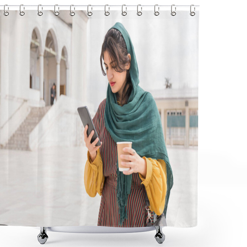 Personality  Business Woman, Middle Eastern Ethnicity Shower Curtains