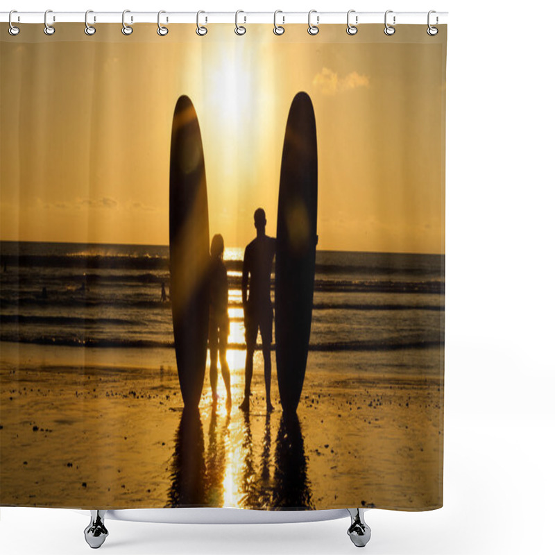 Personality  Beach Surfer Silhouette Shower Curtains