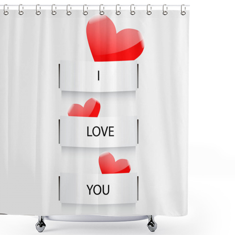 Personality  Vector I Love You Shower Curtains