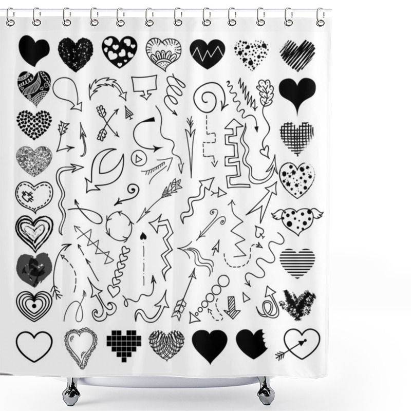 Personality  Doodle Arrows Set Shower Curtains