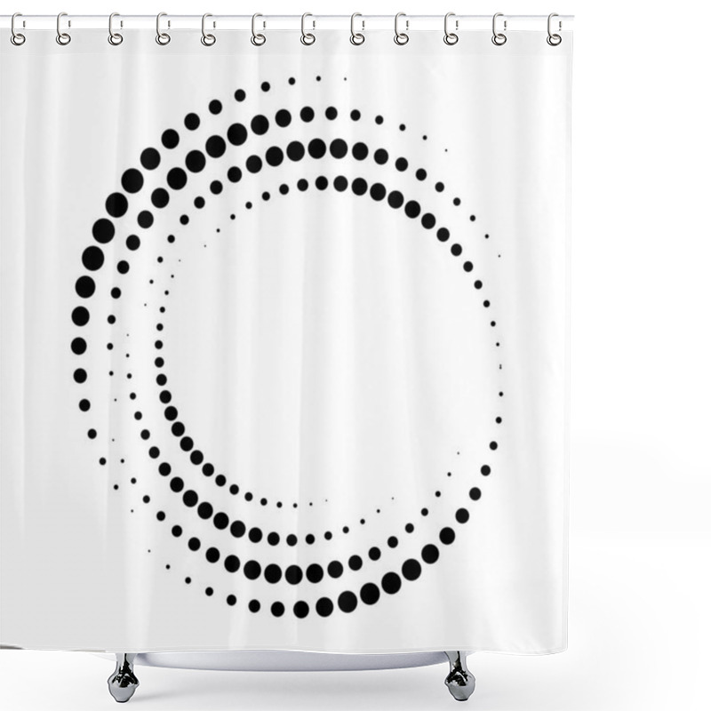 Personality  Abstract Vector Background With Halftone Dots Circle. Creative Geometric Pattern  Shower Curtains