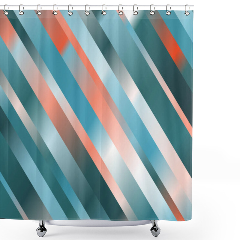 Personality  Blue And Red Lines And Stripes Vector Background. Shower Curtains