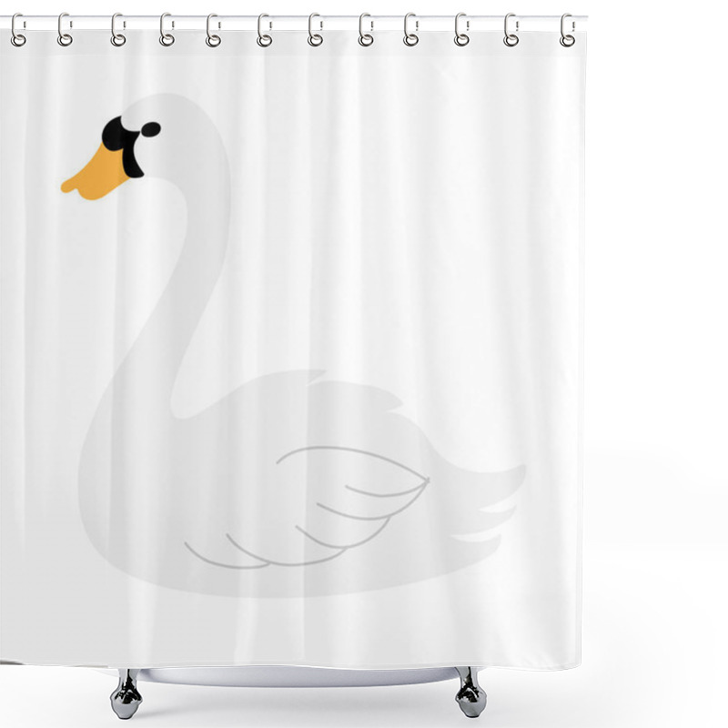 Personality  Swan Bird Image, Icon. Vector Illustration Shower Curtains