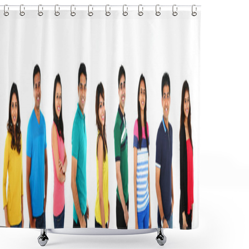 Personality  Happy Smiling Portrait Collage Collection Of Young Asian Group Of People Shower Curtains