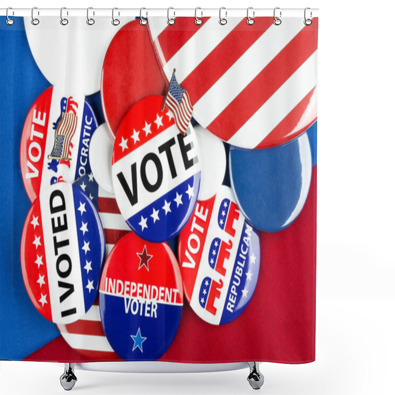 Personality  Collection Of Vote Badges Shower Curtains