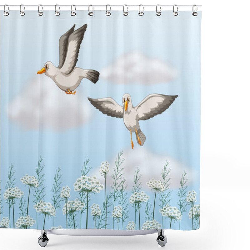 Personality  Seagulls Shower Curtains