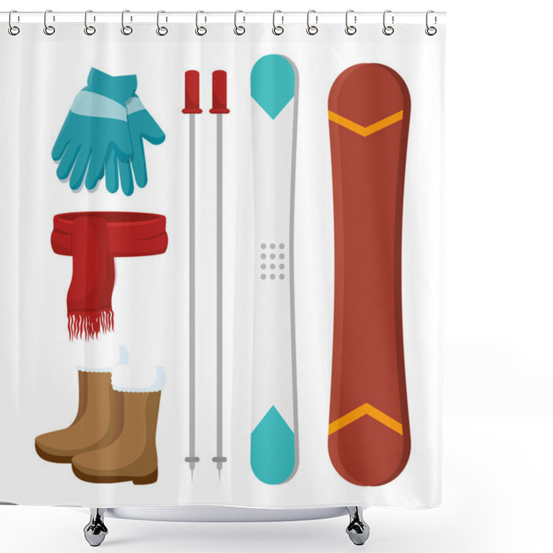 Personality  Winter Holiday Clothes Icon Shower Curtains