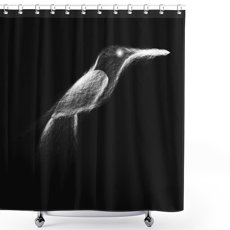 Personality  Neon Abstract  Hummingbird Shower Curtains