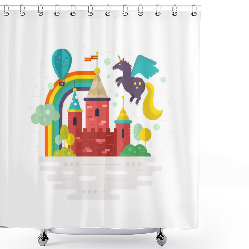 Personality  Magic Castle  Illustration Shower Curtains