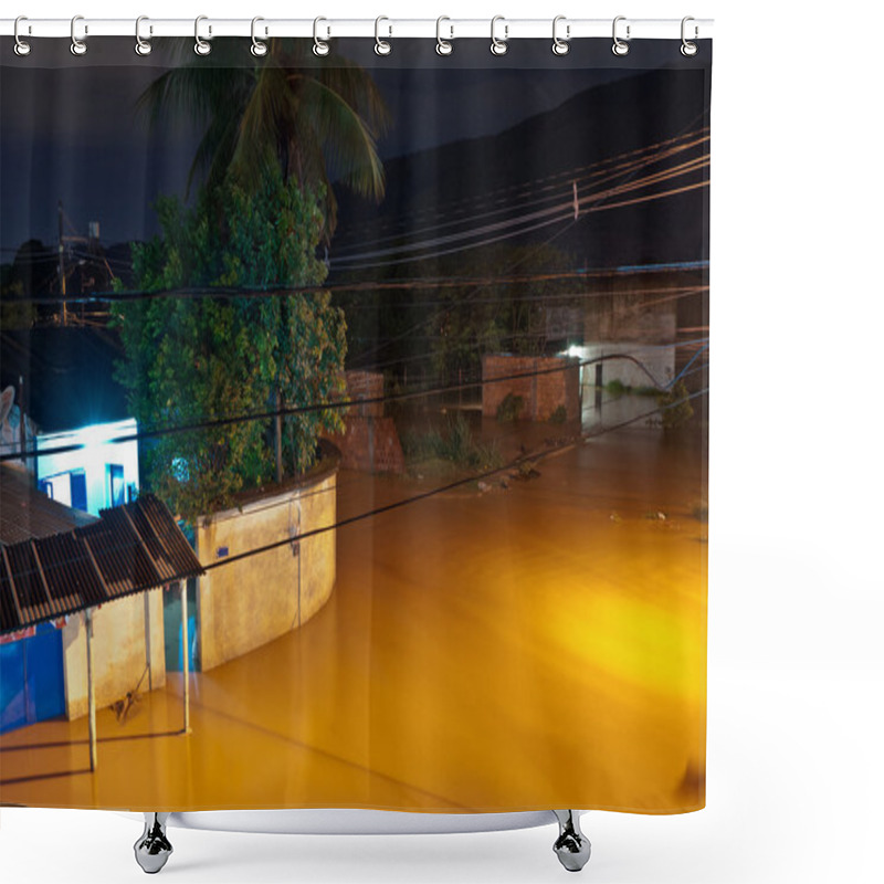 Personality  Poor Living Area Flooded Shower Curtains