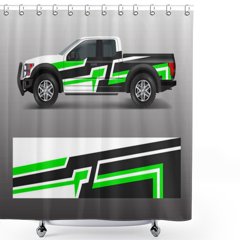 Personality  Racing Graphic Background Vector For Truck, Pickup And Vehicle Branding. Vinyl And Wrap Design Vector Shower Curtains