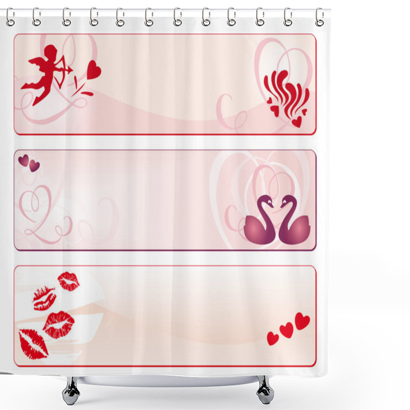 Personality  Valentine's Day Banners Shower Curtains