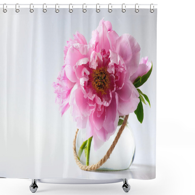 Personality  Spring Flowers In Vase On White Background Shower Curtains