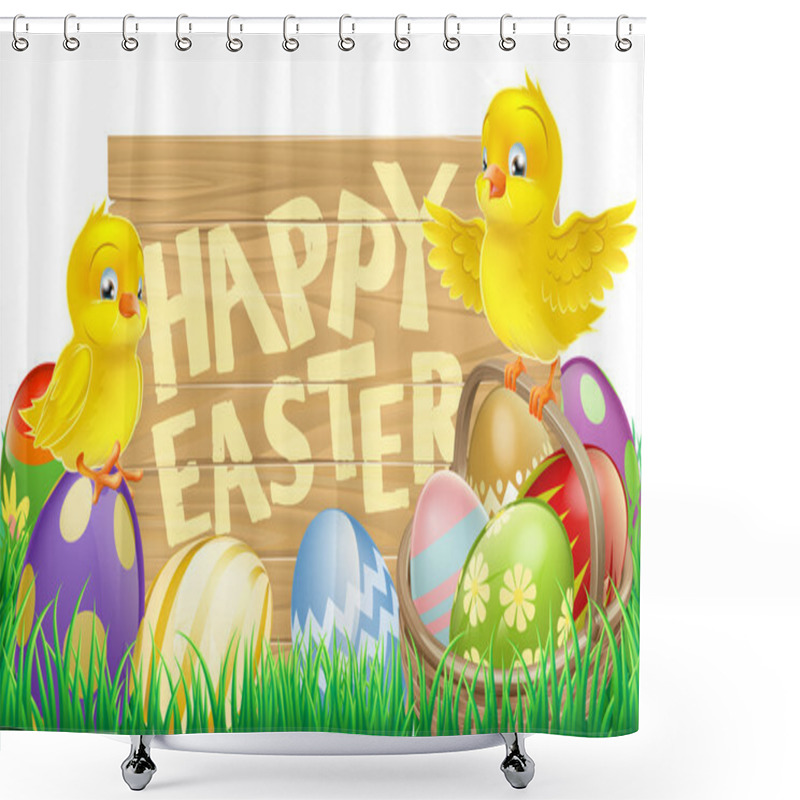 Personality  Isolated Easter Sign Shower Curtains