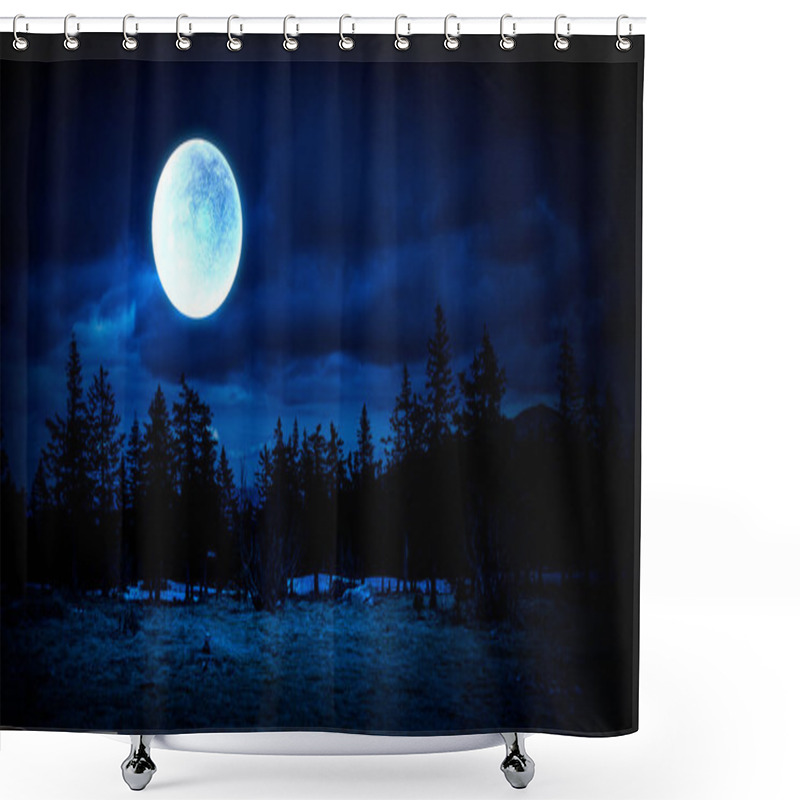 Personality  Spooky Night Image . Mixed Media Shower Curtains