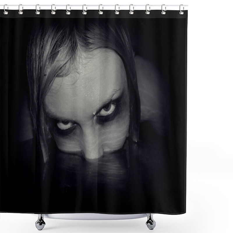 Personality  Evil Mermaid, Close Up Portrait Shower Curtains