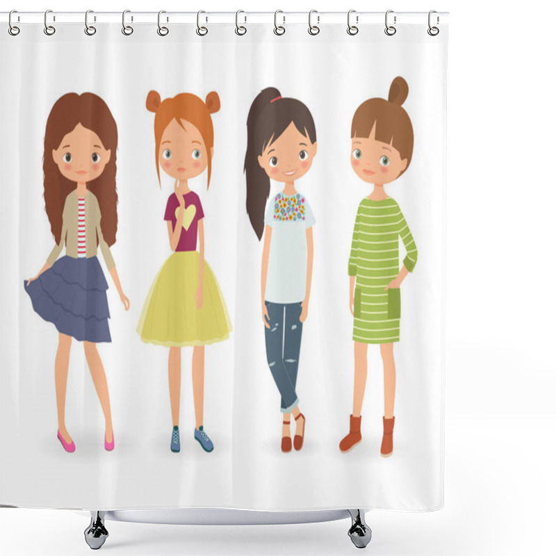 Personality  Fashion Stylish Girls Shower Curtains