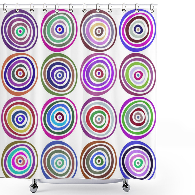 Personality  Seamless Stylish Hand Drawn Pattern. Vector Illustration With Concentric Circles Shower Curtains