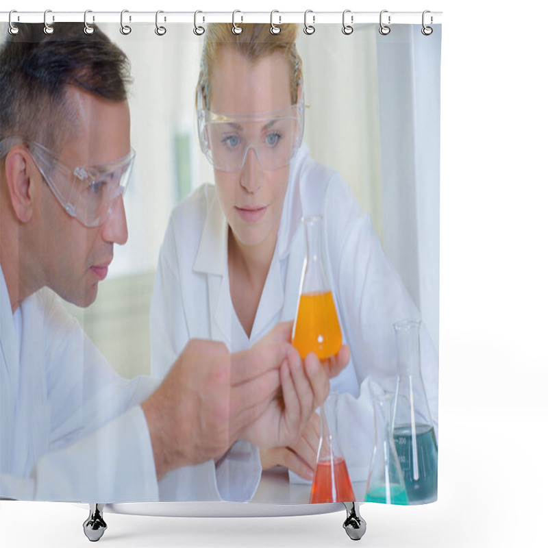 Personality  Chemists Mixing Solutions Shower Curtains