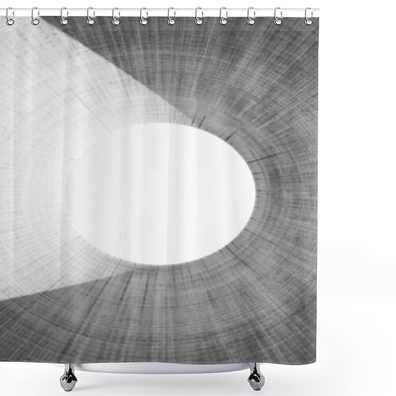 Personality  Abstract View Of A Cooling Tower With A Circular Opening Showing A Bright Sky. Shower Curtains