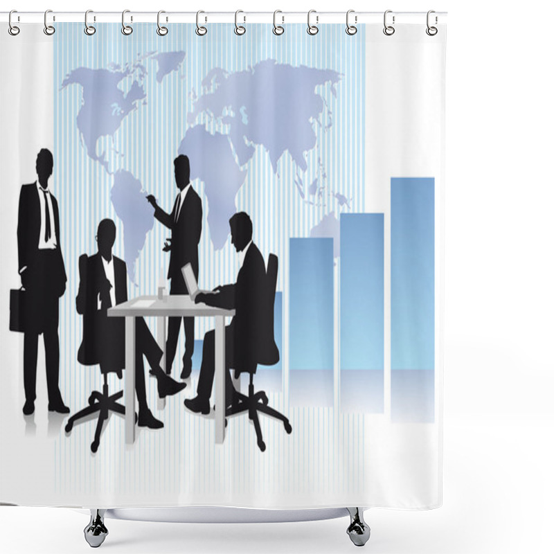 Personality  Business And World Trade Shower Curtains