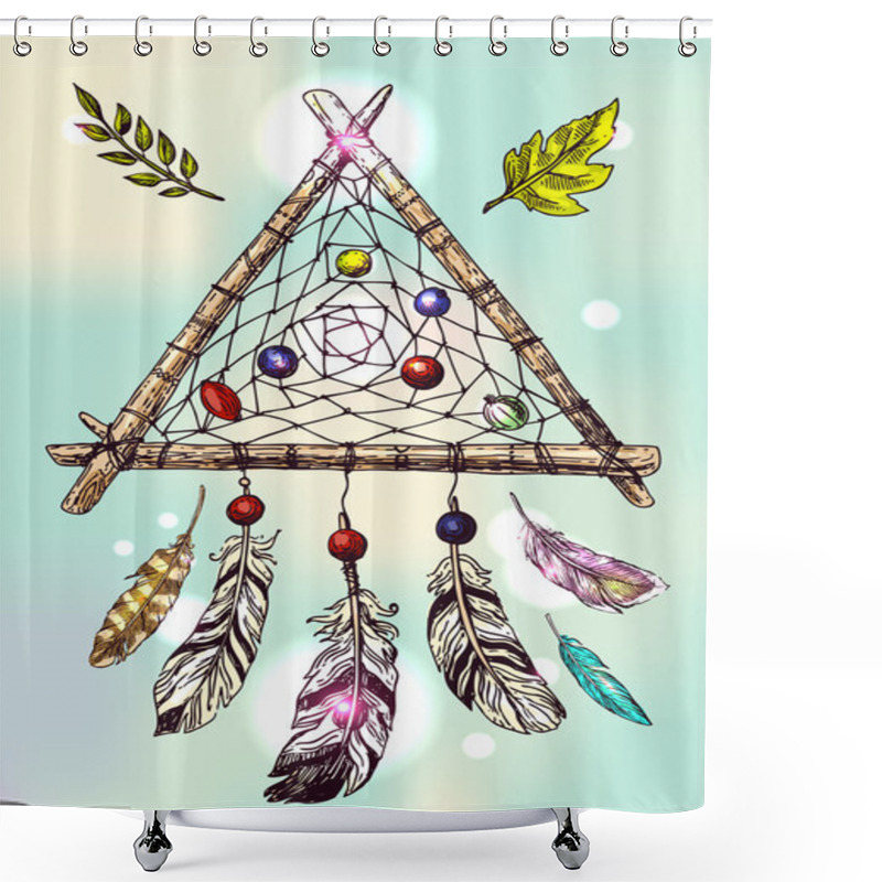 Personality  Illustration Of Dreamcatcher Shower Curtains