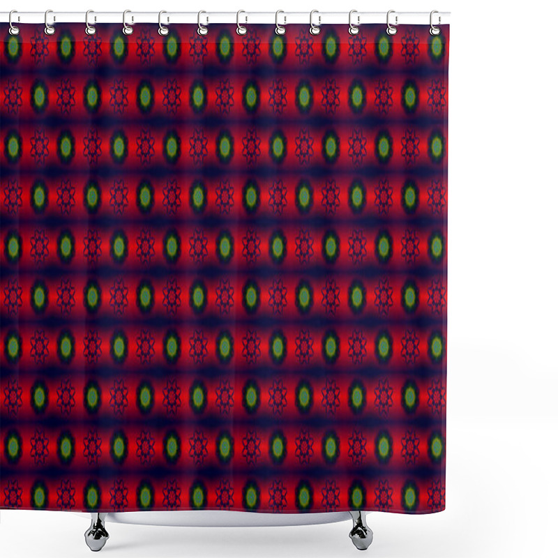 Personality  Bright Red Stripes With Alternating Yellow Flowers. Background Image.Checkerboard Arrangement Of Flowers On A Dark Red Striped Background. Shower Curtains