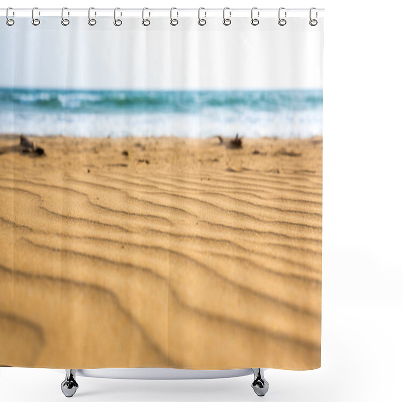 Personality  Sandy Waves Of Beach Shower Curtains