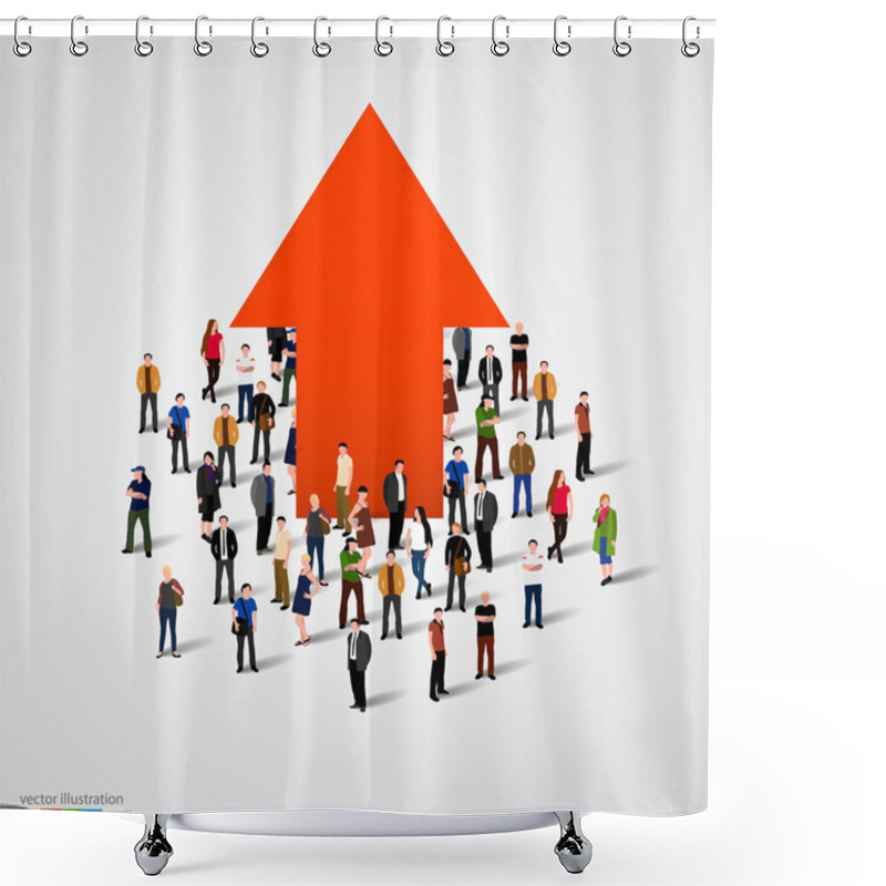 Personality  Growth Chart And Progress In People Crowd. Shower Curtains