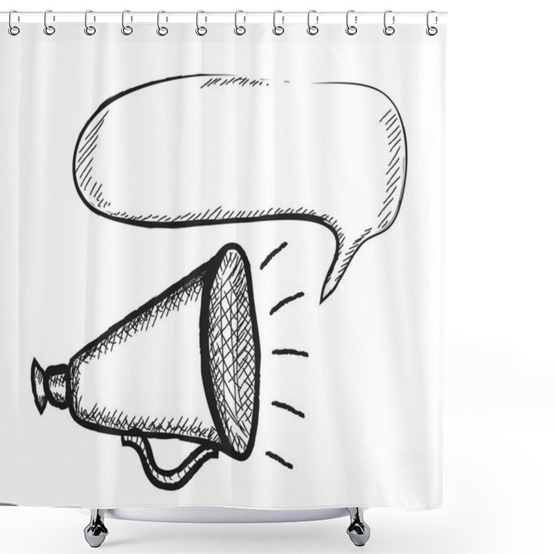 Personality  Doodle Loudspeaker Shower Curtains