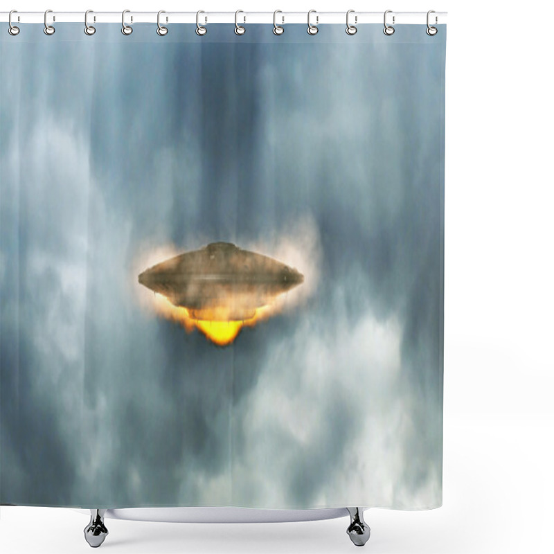 Personality  Unidentified Flying Object Shower Curtains