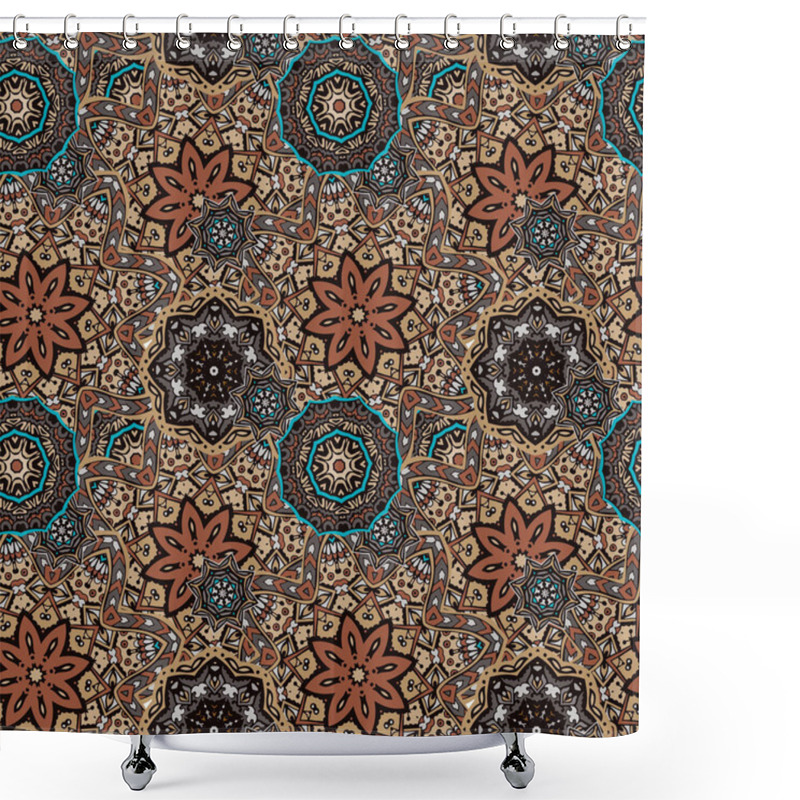 Personality  Seamless Vector Pattern Tracery Oriental Design Mandala Art Shower Curtains