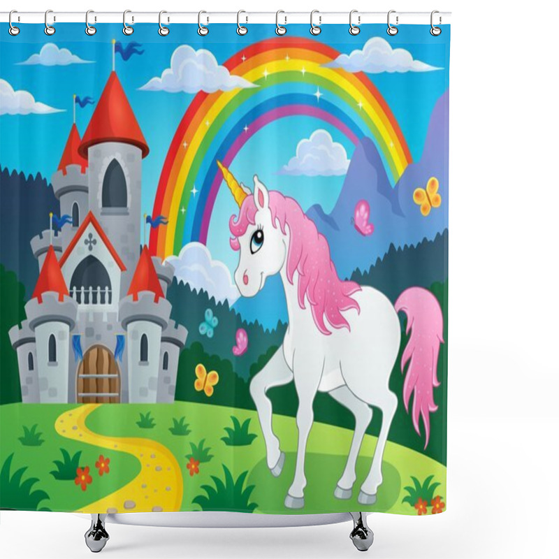 Personality  Fairy Tale Unicorn Theme Image 4 Shower Curtains