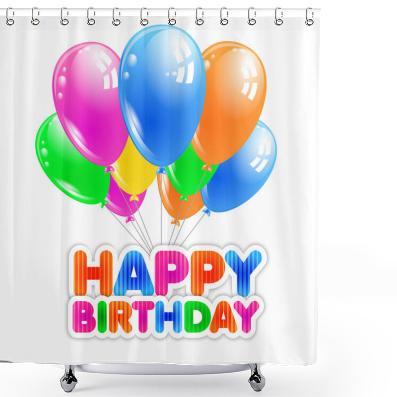 Personality  Happy Birthday Greeting Card Shower Curtains