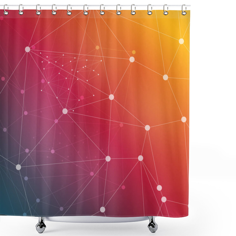 Personality  Vector Network Background Abstract Polygon Triangle. Polygonal Shower Curtains