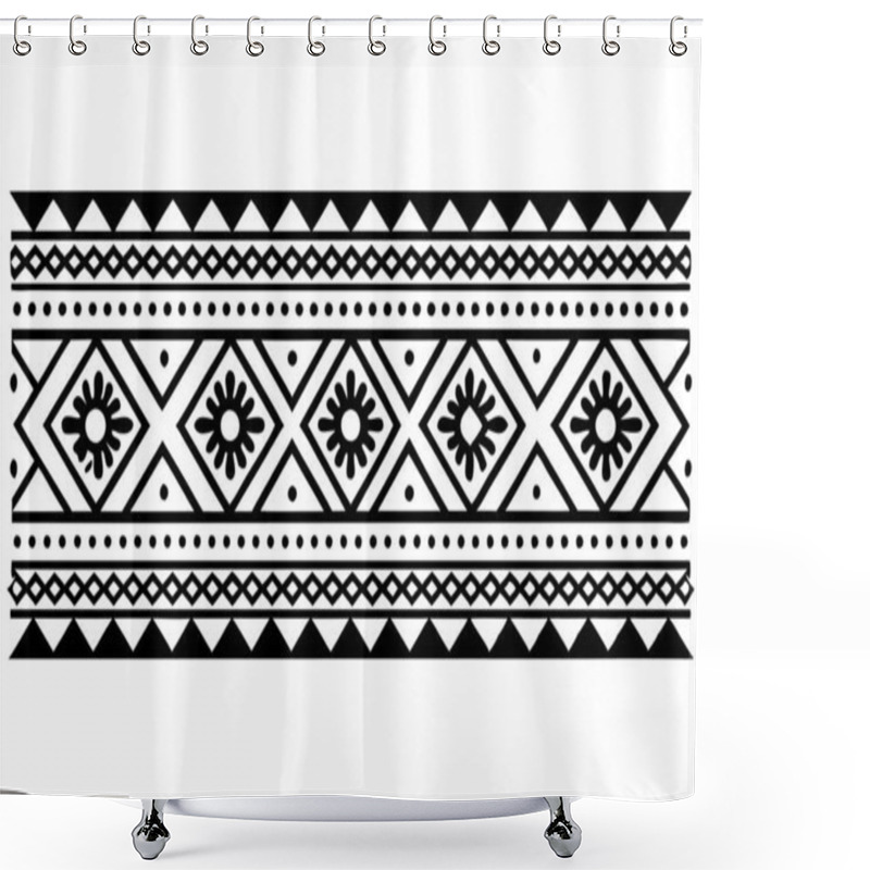 Personality  Hand Drawn Border Ethnic For Fabric Patterns Vector Illustration Shower Curtains