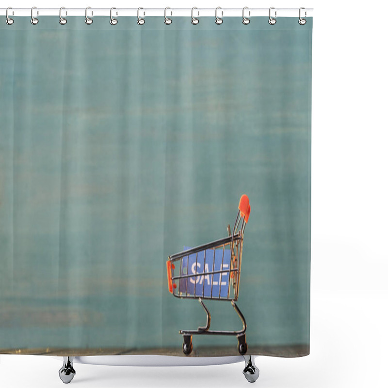 Personality  Small Shopping Cart With Sale Sign Shower Curtains