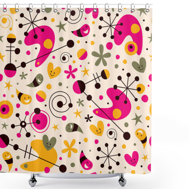 Personality  Funky Cartoon Retro Pattern Shower Curtains