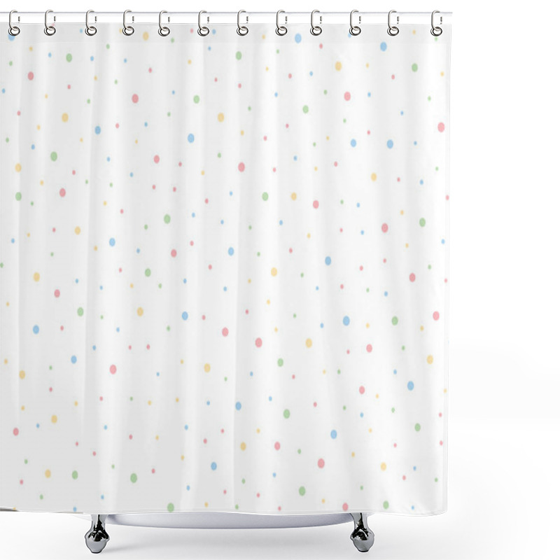 Personality  Spring And Summer Background. Simple Light Bright Seamless Pattern With Small Color Dots. Shower Curtains