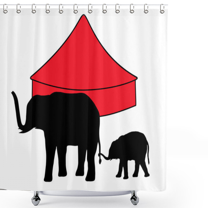 Personality  Elephants In Circus Shower Curtains