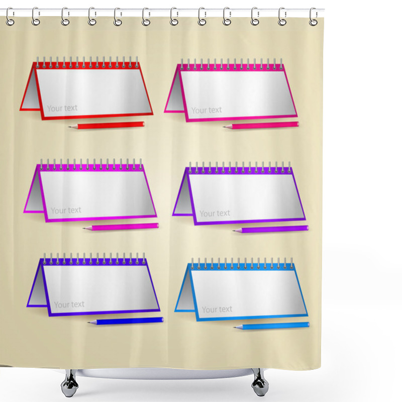 Personality  Vector Set Of Papers And Pencils Shower Curtains