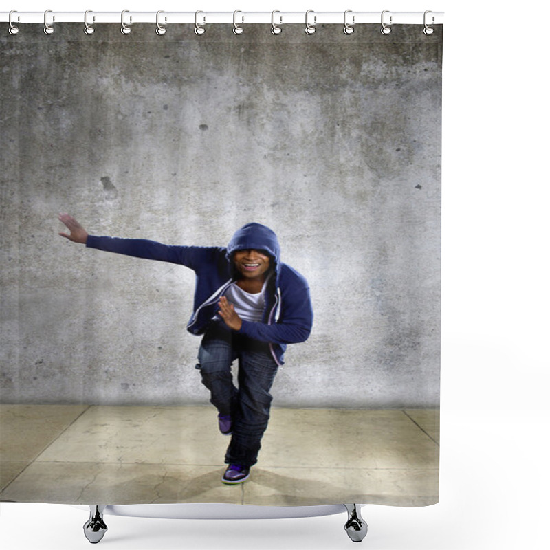 Personality  Black Male Dancing Hip Hop Shower Curtains