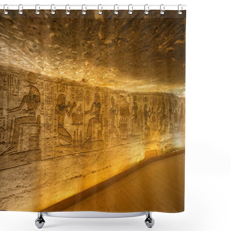 Personality  Bas Relief Of Ramesses II, Toth And Horus In The Great Temple Of Abu Simbel Shower Curtains