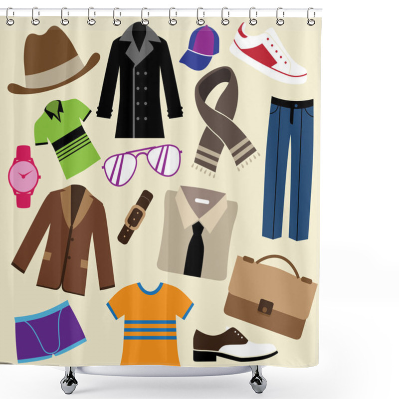 Personality  Fashion Clothes And Accessories Shower Curtains