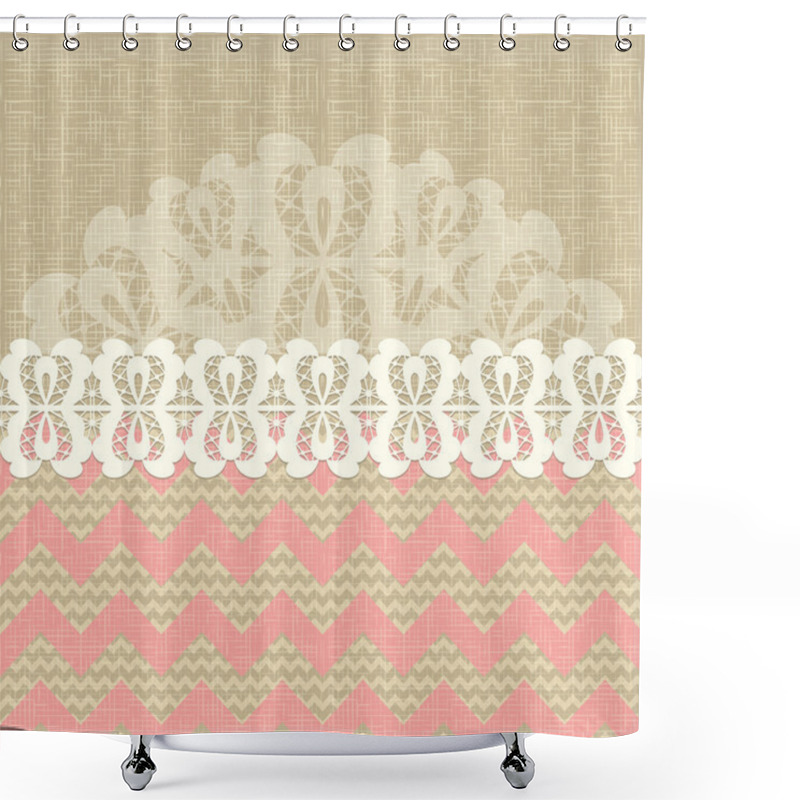 Personality  Two Seamless Pattern And Lace Trim. Shower Curtains